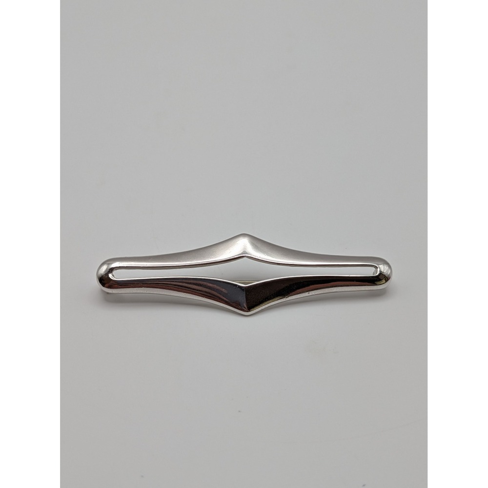 Vintage Monet Silver Tone Modernist Bar Pin Brooch Geometric Diamond Shape